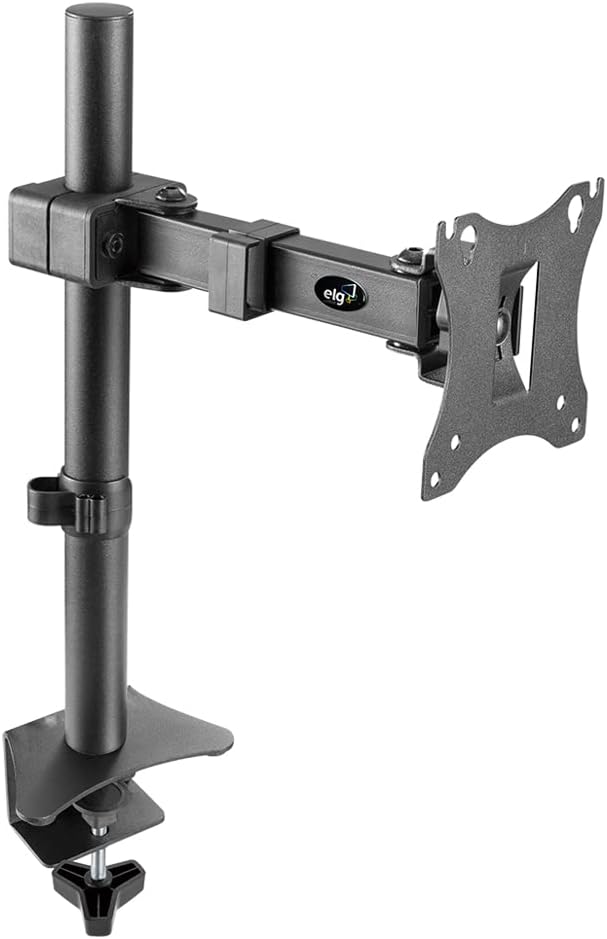 ELG Full Motion Swivel Monitor Desk Mount Stand up to 34'' Screen, Adjustable Arm Height Position, Computer Monitor Stand, Gaming/Home Office, F50N, Black