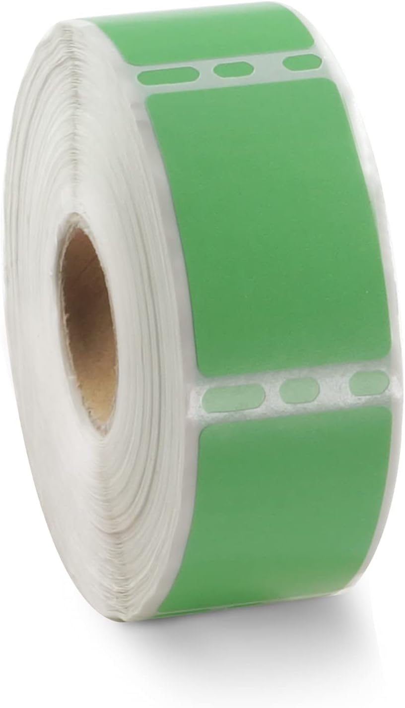 BETCKEY Colored Labels Compatible with Dymo 30347 (1" x 1-1/2") Book Spine Lables, Compatible for Dymo LabelWriter Thermal 450, 4XL & Zebra Desktop Printers [1 Roll, 750 Labels, Green]