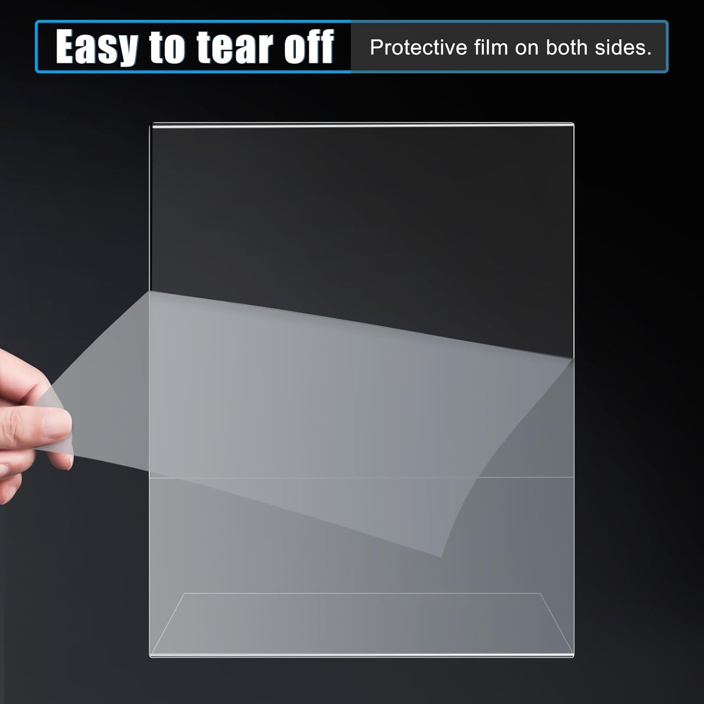 6pack Acrylic Sign Holder 4x6 for Picture Frames, L Shape Clear Plastic, Plastic Sign Holder,Menu Holder, Unbreakable Table Sign Holder for Restaurant, Office, School, Store and Home Use