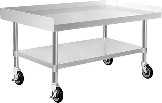 HARDURA Stainless Steel Equipment Stand Metal Prep Table with Casters 30"X 48" NSF 430 for Commercial Food Prep