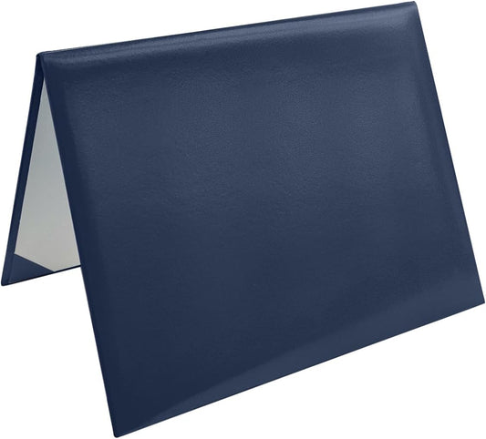 Diploma Cover 8.5x11 Inch, Graduation Certificate Holder - Elegant Faux Leather Folder for Graduation, Wedding Officiant,Navy Blue-1 Pack