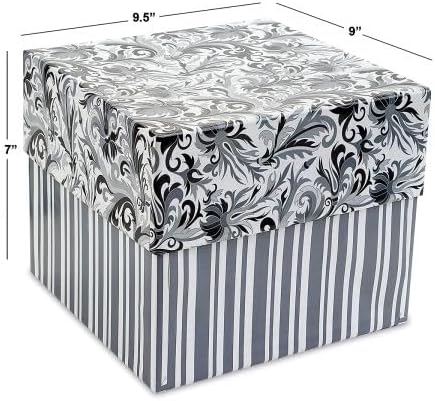 Current Black Elegance Greeting Card Organizer Box with Dividers - Store 140+ Christmas, Valentine, & Birthday Cards, Recipe Cards, Photo Collections, Postcards, Stationery, 7" x 9" x 9-1/2"