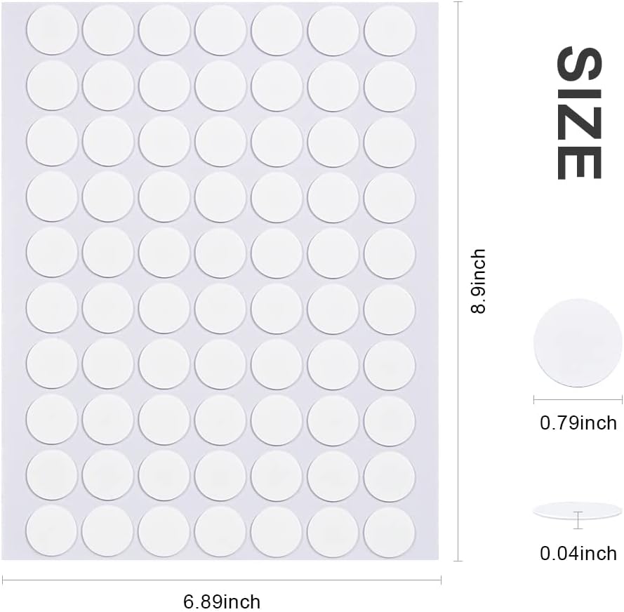 20mm Double Sided Sticky Dots Removable Adhesive Putty No Traces Clear Sticky Tack Waterproof Stickers for Wall Metal Glass Ceramic Wood (280PCS)