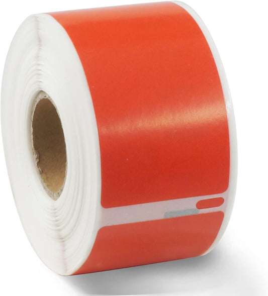BETCKEY Colored Labels Compatible with Dymo 30321 (1-4/10" x 3-1/2") Large Address Labels, Compatible for Dymo LabelWriter Thermal 450, 4XL & Zebra Desktop Printers [1 Roll, 260 Labels, Red]