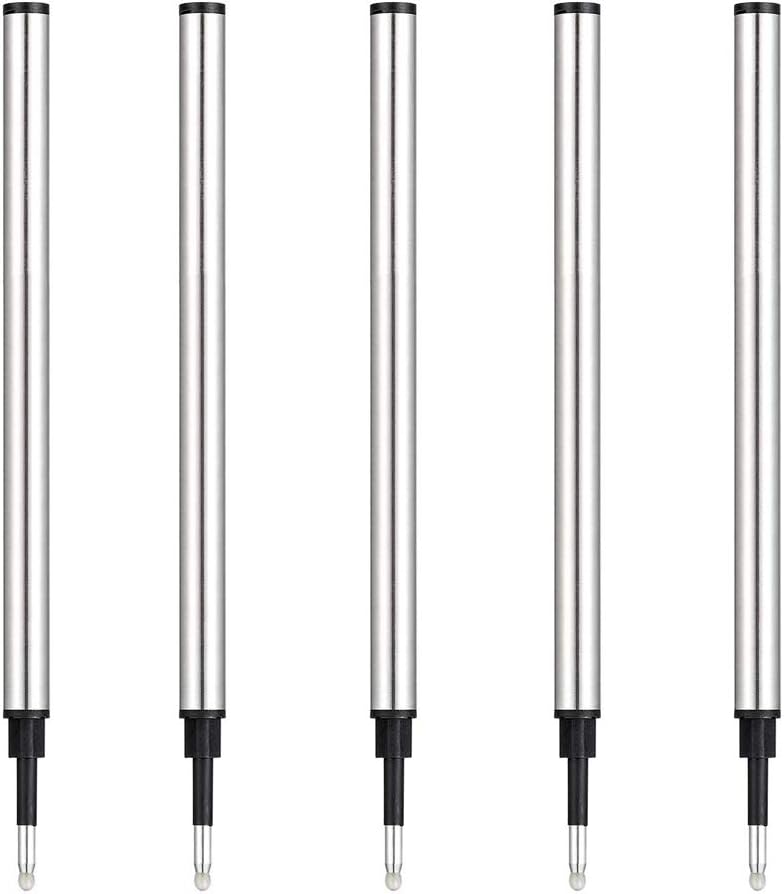 HeTaoCat Gel Rollerball Pen Refills, Roller Ball Fine Point 0.5mm, Black Ink Refill Pack of 5 - Replaceable Ballpoint Pen Refills Medium Point (Red)