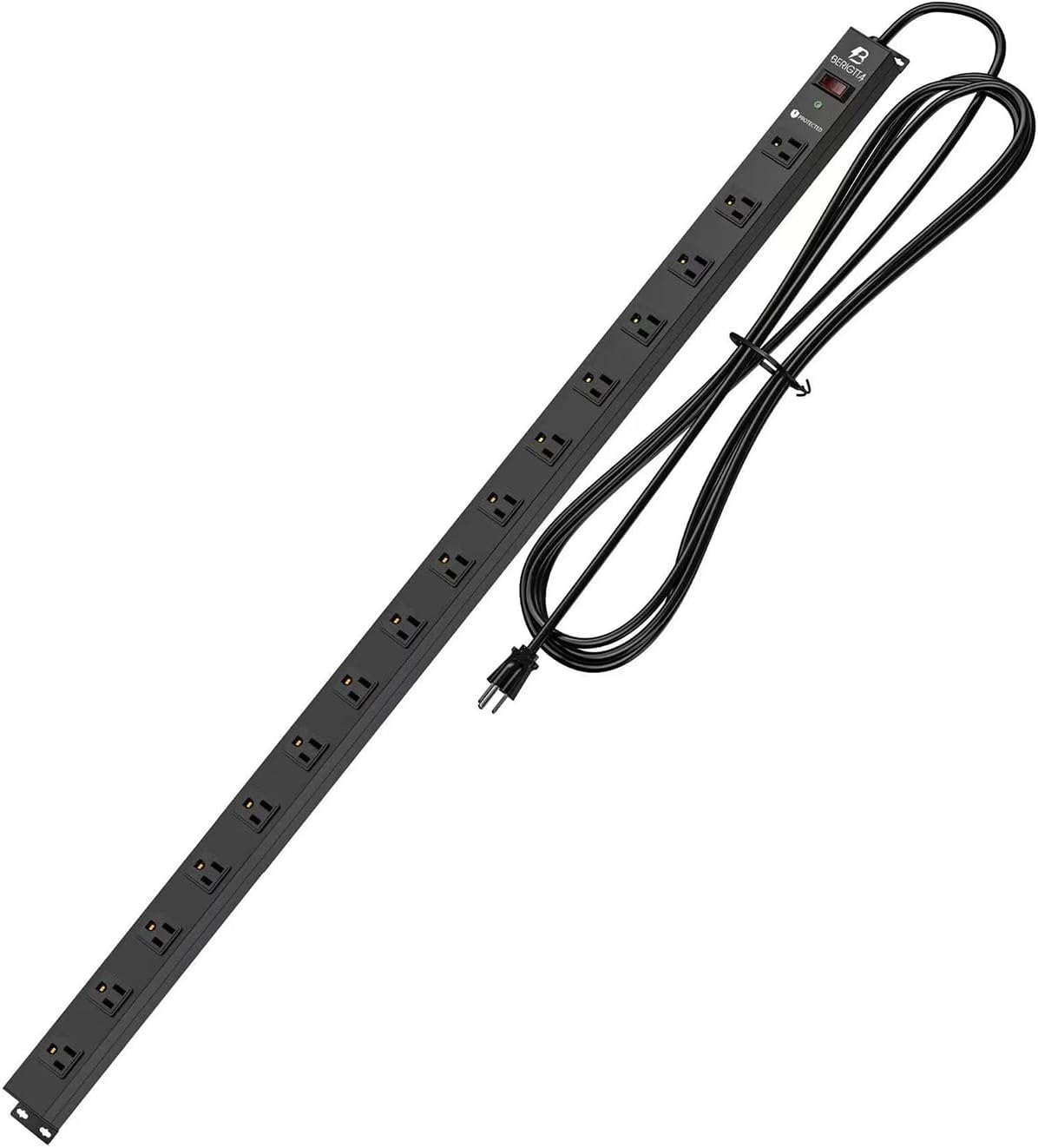 16 Outlet Surge Protector Metal Power Strip, 1800J Mountable Power Outlet, Heavy Duty Workshop Metal Power Strip for Commercial, Industrial, School and Home,15A 125V 1875W (6FT)