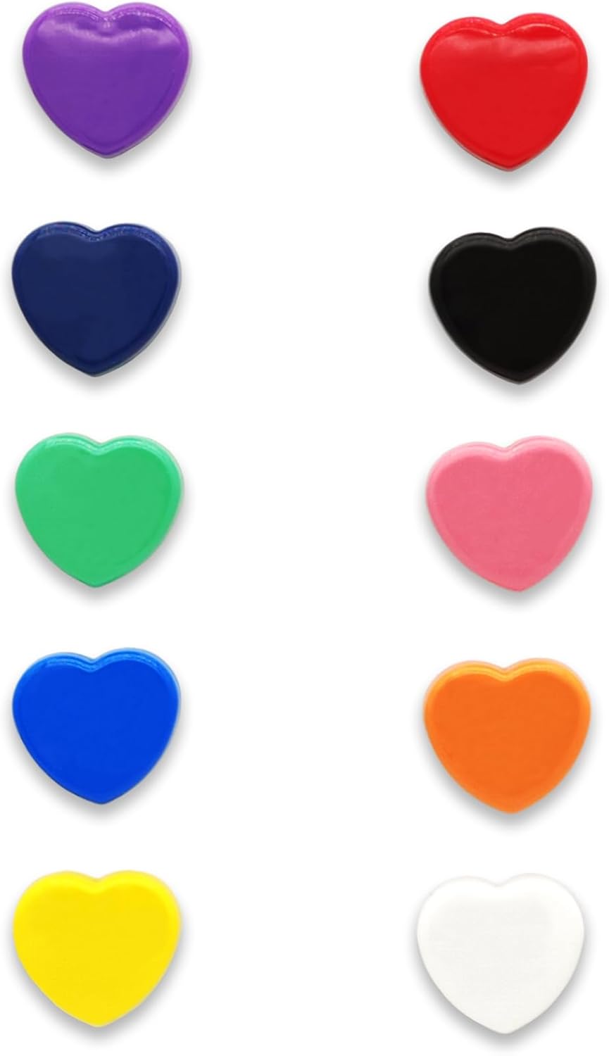 Fridge Magnets Refrigerator Magnets, 10 Pcs Magnet Small Magnets Strong Magnets Heavy Duty Magnets for Whiteboard, Colorful Mini Cute Magnets for Fridge Locker Kitchen Office (10 Colors, Heart)