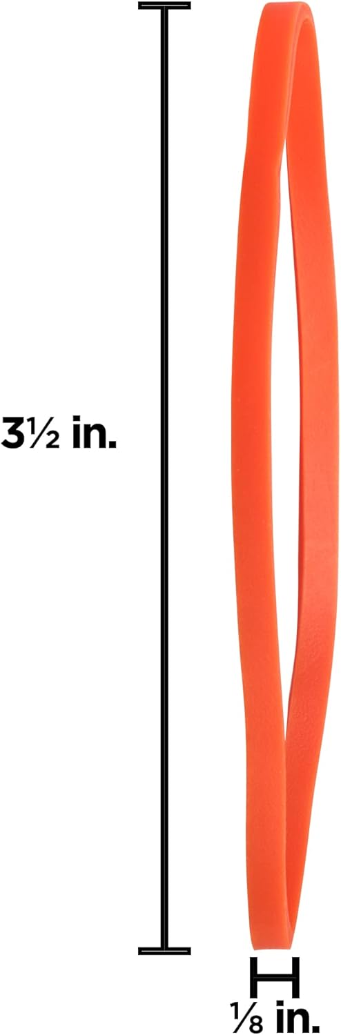 JAM PAPER Colorful Rubber Bands - Size 33 - Orange Rubberbands - 100/Pack