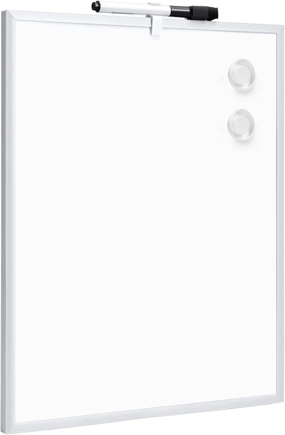 Amazon Basics Small Dry Erase Whiteboard, Magnetic Whiteboard with Marker and Magnets, 11"W x 14"H, Aluminum Frame