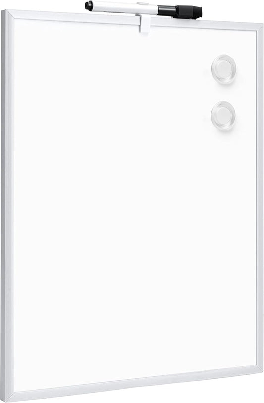 Amazon Basics Small Dry Erase Whiteboard, Magnetic Whiteboard with Marker and Magnets, 11"W x 14"H, Aluminum Frame