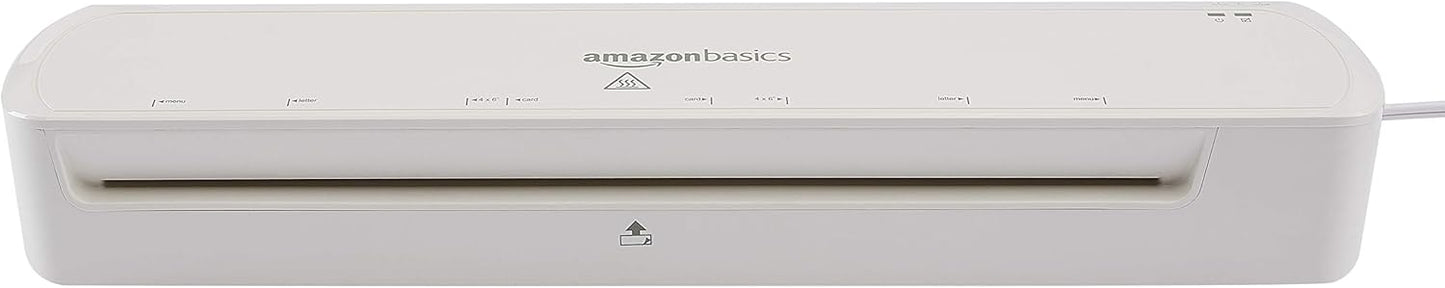 Amazon Basics 12-Inch Thermal Laminator Machine, Easy to Use for Home Office or School, 12-Inch, White
