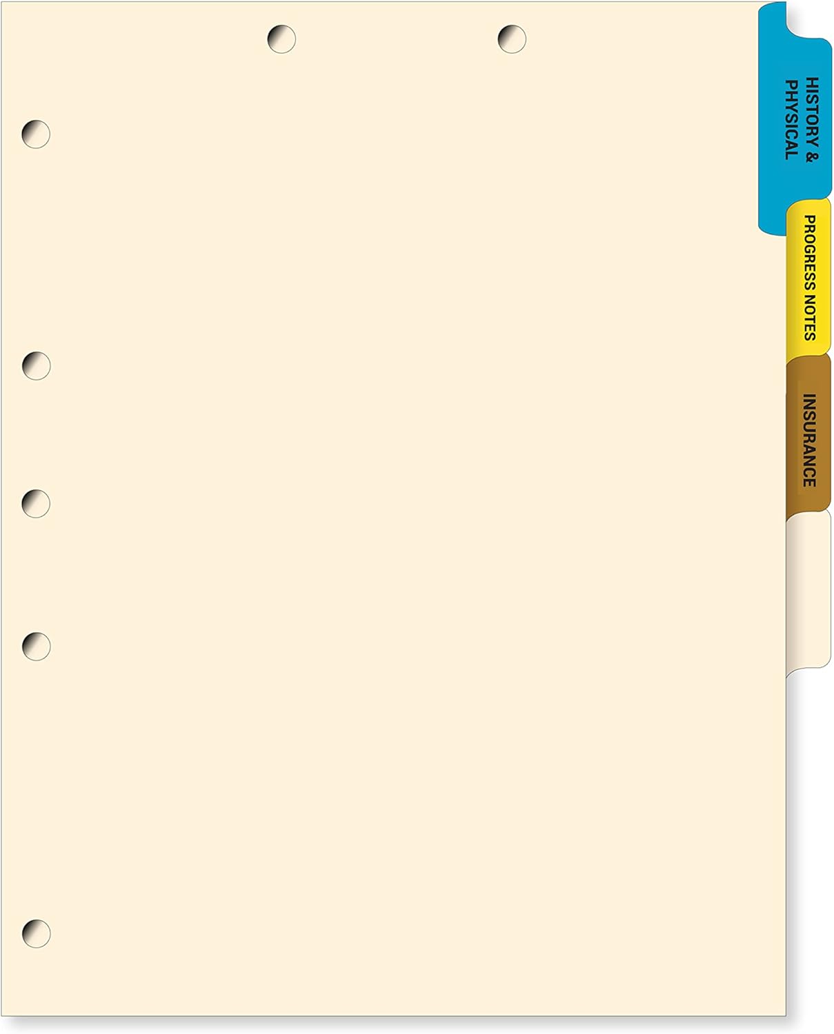 Doctor Stuff - Stock Medical Chart Dividers, 400 Sets of 4 Popular Healthcare Index Tabs, Side Tab, 9" x 11", File Folder Organizer for Nursing Patient Charts and Medical Records