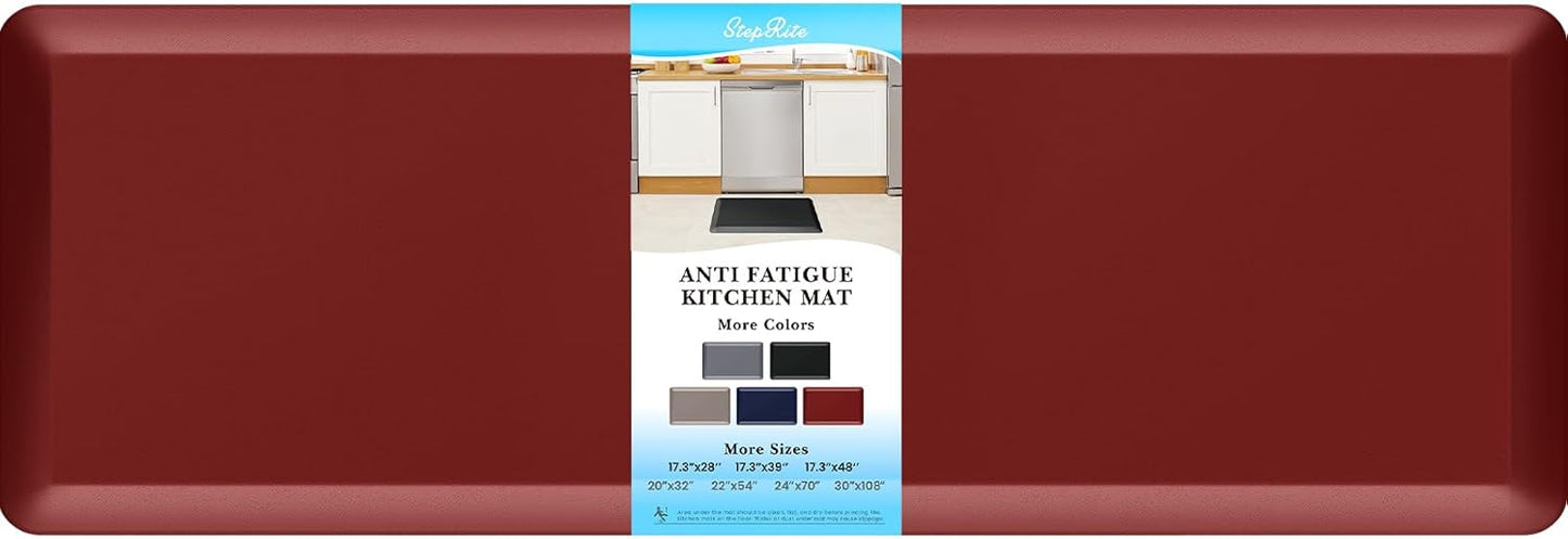4/5 Inch Thick Kitchen Mats for Floor, StepRite Kitchen Rug for Standing Desk, Non-Slip, Thicker, Stain Resistant, Waterproof, Comfort Anti Fatigue Floor Mat for Home, Kitchen, Office - Red,70 * 24''