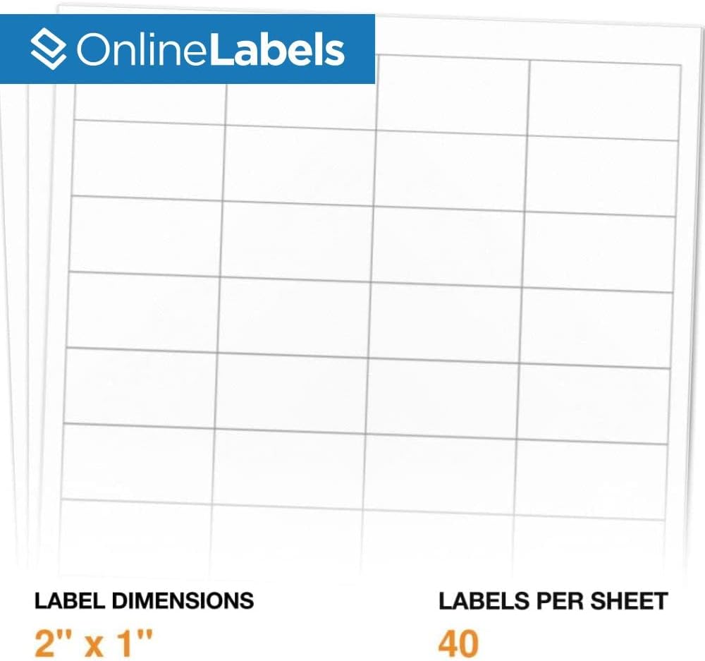 2 x 1 Rectangle Barcode Labels - Pack of 80,000 Labels, 2,000 Sheets - Inkjet/Laser Printer - Online Labels