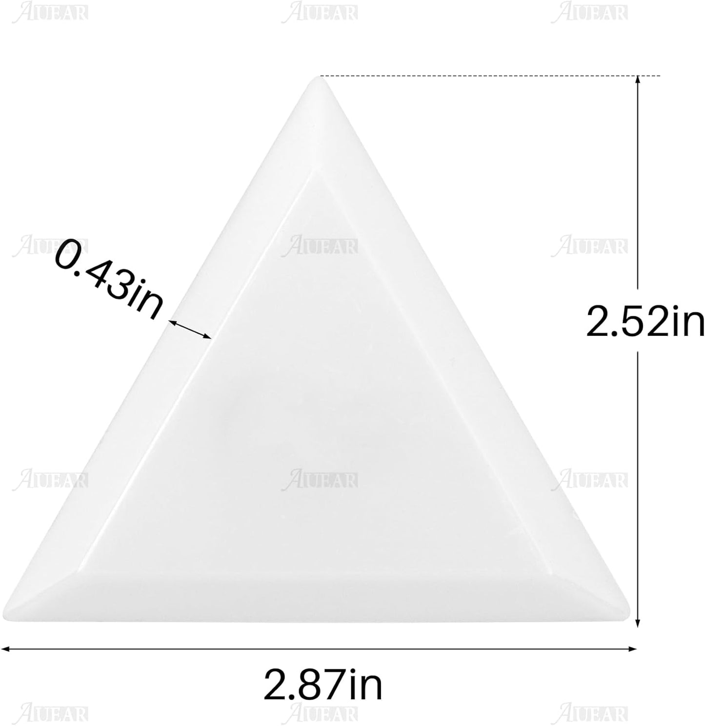 AUEAR, Bead Sorting Trays Plastic Nail Art Plates for DIY Craft Jewelry Project (White, 30 Pack Triangle)
