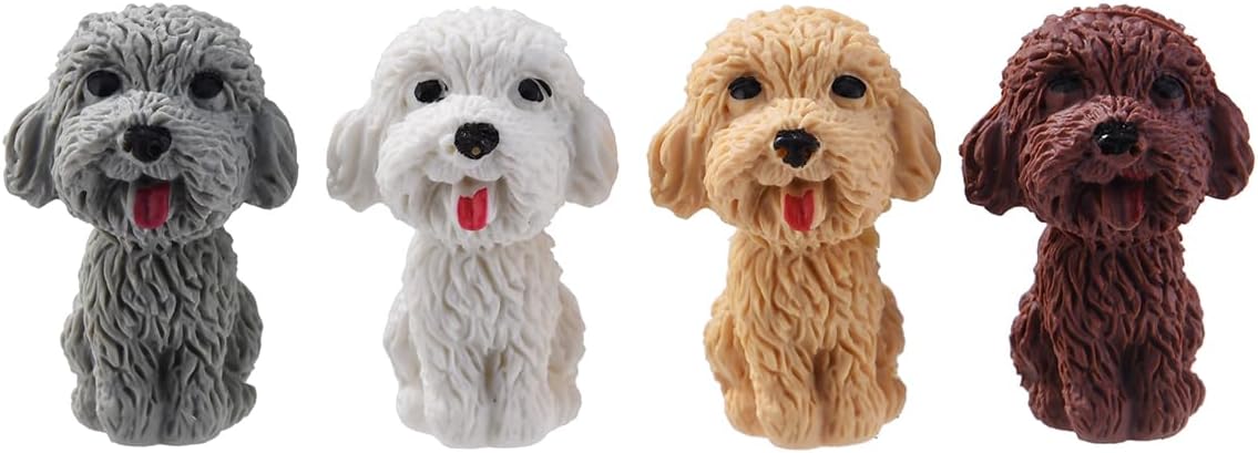 20 Pack Teddy Dog Pencil Top Erasers for Kids, 3D Animal Erasers for Boys and Girls, Fun Take Apart Erasers for School Supplies Prize Gifts Party Favors