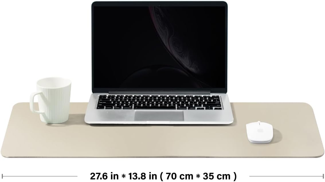 Cork Desk Mat - Dual-Sided Desk Pad for Office and Home - Desk Organization and Accessories - Ideal for Large Mouse Pad and Desk Mats on Top of Desks(Beige,27.6"x 13.8")