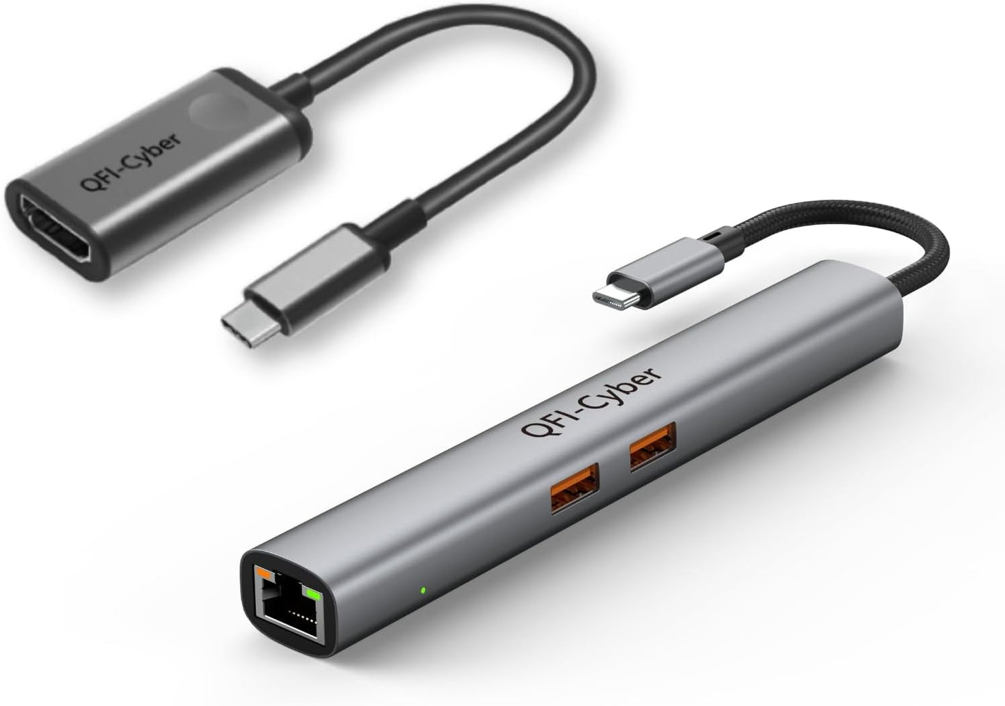 6-in-1 USB-C Hub Bundle with Portable USB-C to HDMI Adapter (4K)