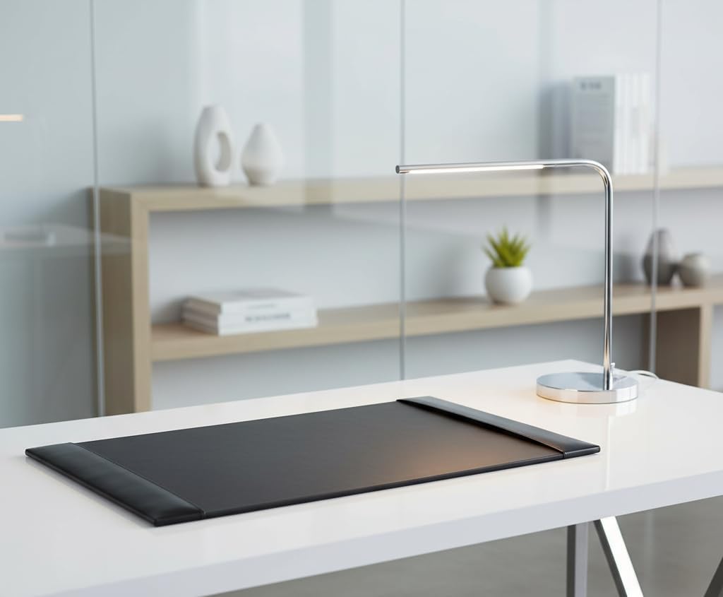 Dacasso Black 30" x 18" Desk Pad/Desk Mat/Desk Protector, Bonded Leather, 30.00 x 18.00 x 0.50 (PR-1403)