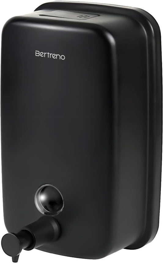 Commercial Soap Dispenser Wall Mount Stainless Steel Soap Dispensers Liquid Manual Anti-Leak Pump Hand Soap Dispenser for Bathroom Kitchen Black (28 fl.oz./800ml)