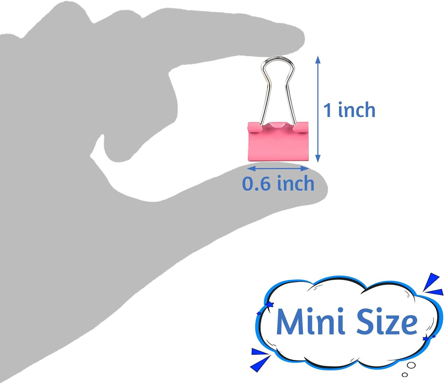 120 Pack Mini Binder Clips, Color Binder Clips, Small Paper Clips 15mm 5/8 Inch. Micro Size Office Clips for Home School Office and Business.