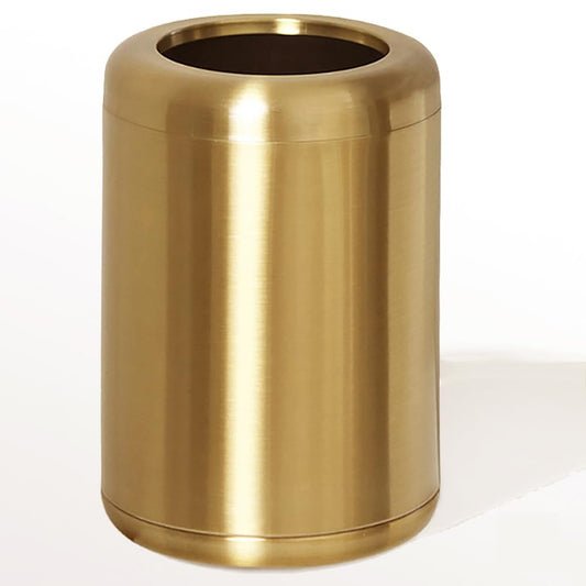 10 L/2.6 Gallon Brass Trash Can, Small Gold Can for Bathroom, Kitchen, Office, Bedroom, Hotel