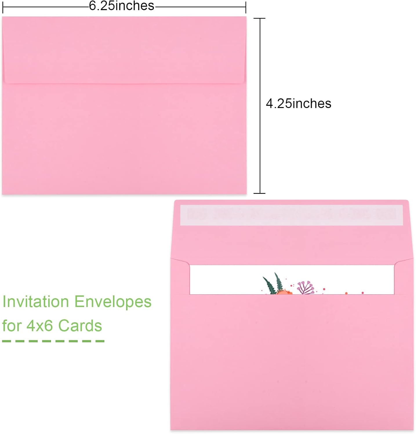 70 Packs A4 Envelope, Pink A4 Envelopes, 4x6 Photo Envelopes for Invitations, Envelopes Self Seal for Weddings, Baby Shower, Photos, Postcards, Greeting Cards, Mailing
