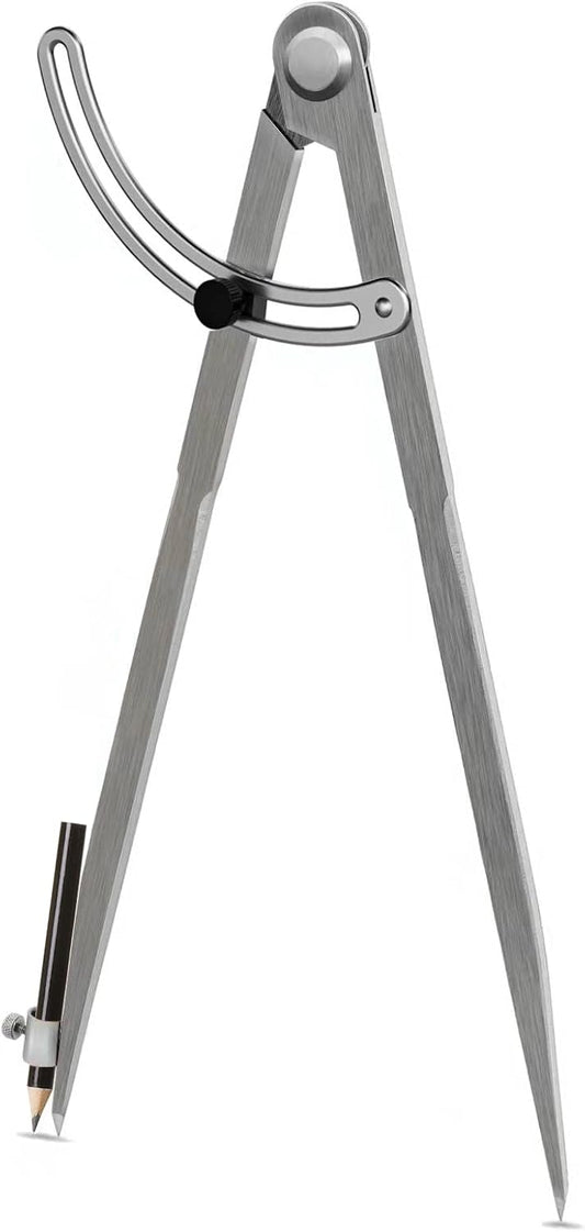 24 inch Compass for Geometry, Compass for Woodworking, Precision Woodworking Compass with Wing Divider and Pencil Holder, Large Compass for Geometry, Woodworking Compass, Drafting, Drawing Compass