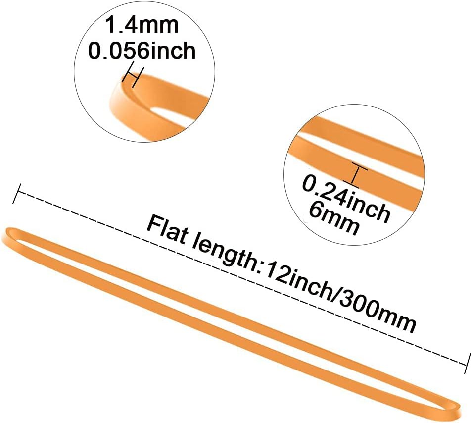 AMUU Rubber Bands Large Flat Fold Length 12inch 30 Pieces Fits 8-33 Gallon Trash Cans Heavy Duty Elastic Rubber Bands for File Folders Office Home Supplies