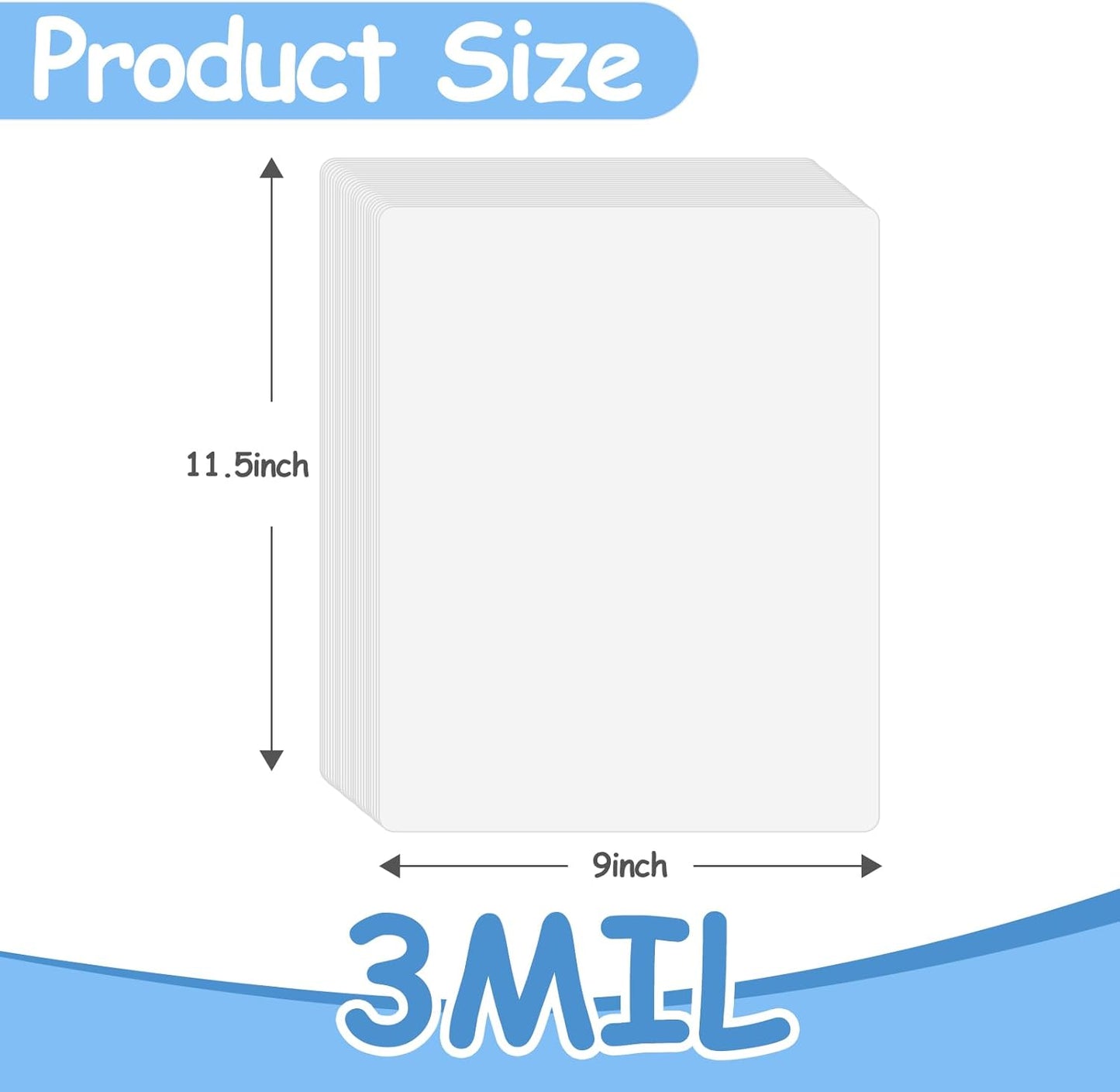 Clear Thermal Laminating Pouches 3mil Letter Size Plastic Laminator Sheets 9 x 11.5 Inch (1000 Pack)