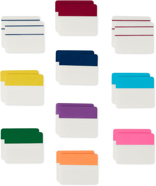 Amazon Basics Rectangular Tabs, 2 inch in Wide, 500 Pieces, Assorted Colors