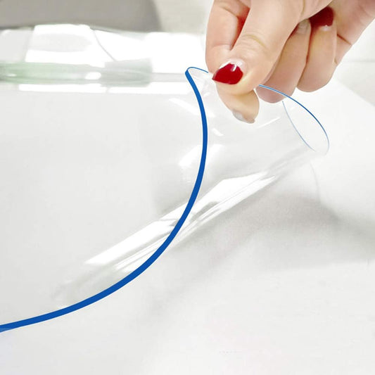 1.5mm Thick 22x22 Inch Square Clear PVC Table Protector Wipeable Table Pad Vinyl Table Cover Cloth Plastic Desk Protector for End Table Night Stand Painting Desk Waterproof Heat Resistant Laptop Mat