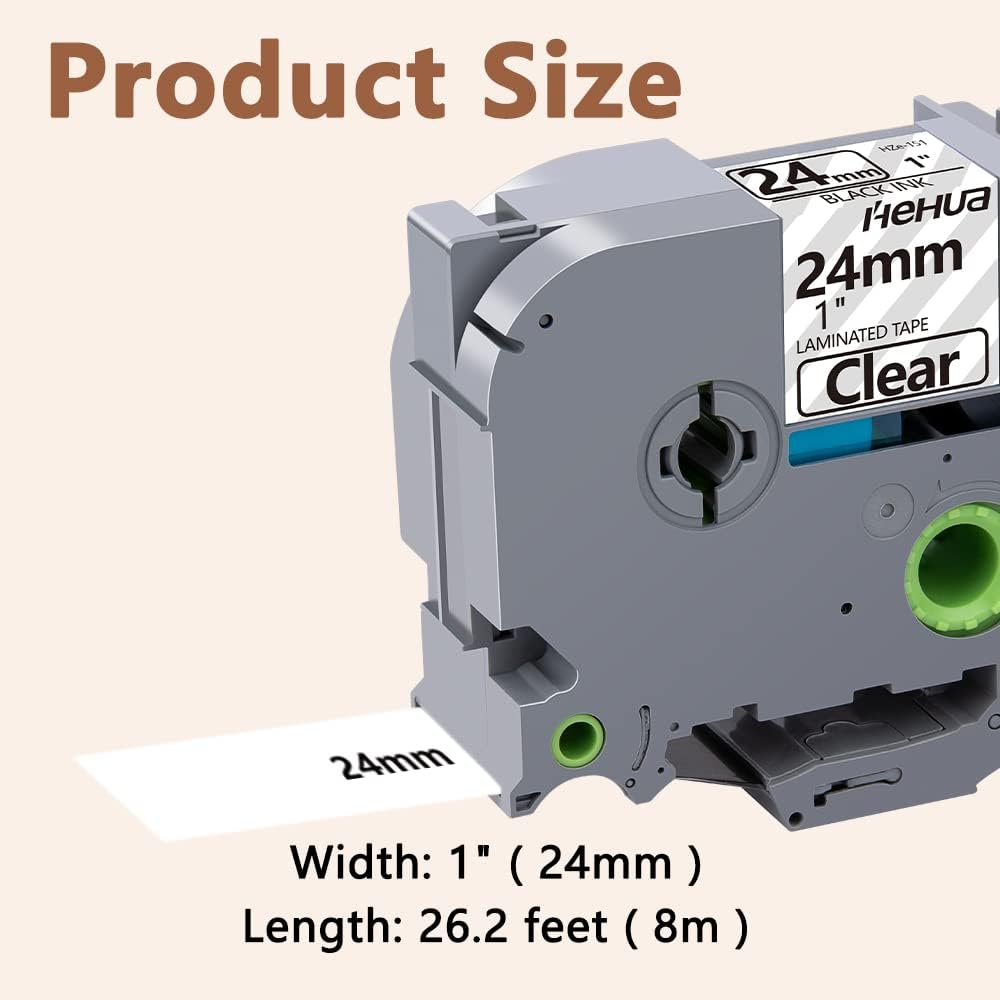 Hehua Tze Tz Tape 24mm 0.94 Laminated Clear Tape Compatible for Brother P-Touch TZe-151 TZe151 TZ-151 TZ151 for Ptouch PT D600 D610 P710bt, 1'' x 26.2ft Black on Clear, 3 Pack