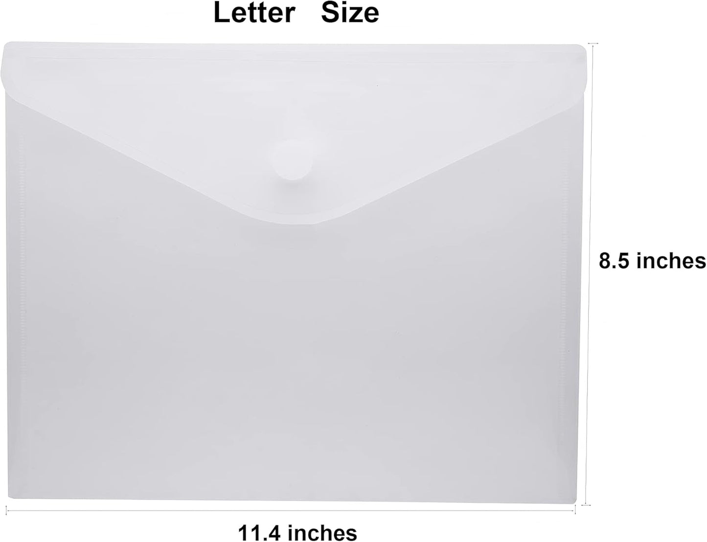 8.5 x 11 Clear Letter Sized Plastic Envelopes Document File Storage Holder 10 Pack Hook Loop Closure (10 Pack)