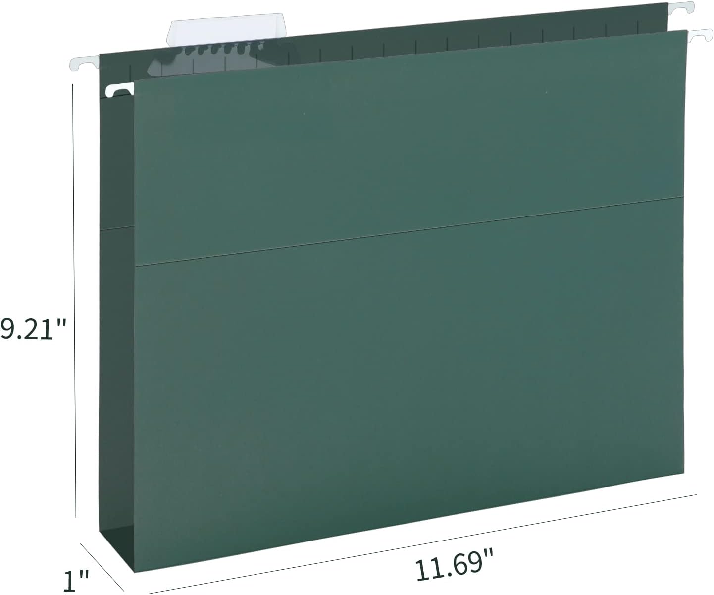 HERKKA Extra Capacity Hanging File Folders, 60 Pack Reinforced Letter Size Hanging Folders with Heavy Duty 1 Inch Expansion, Designed for Bulky Files, Medical Charts, Green