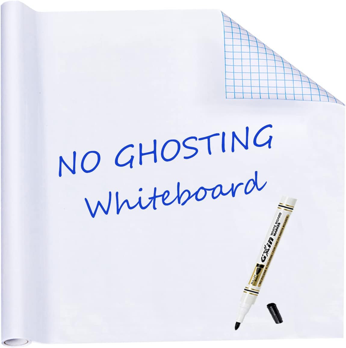 HAMIGAR Whiteboard Sticker for Wall 36" x 79" Dry Erase Board Large Wallpaper Peel and Stick, White Board Stick on Wall, Contact Paper Adhesive Poster Board Whiteboard with 1 Marker