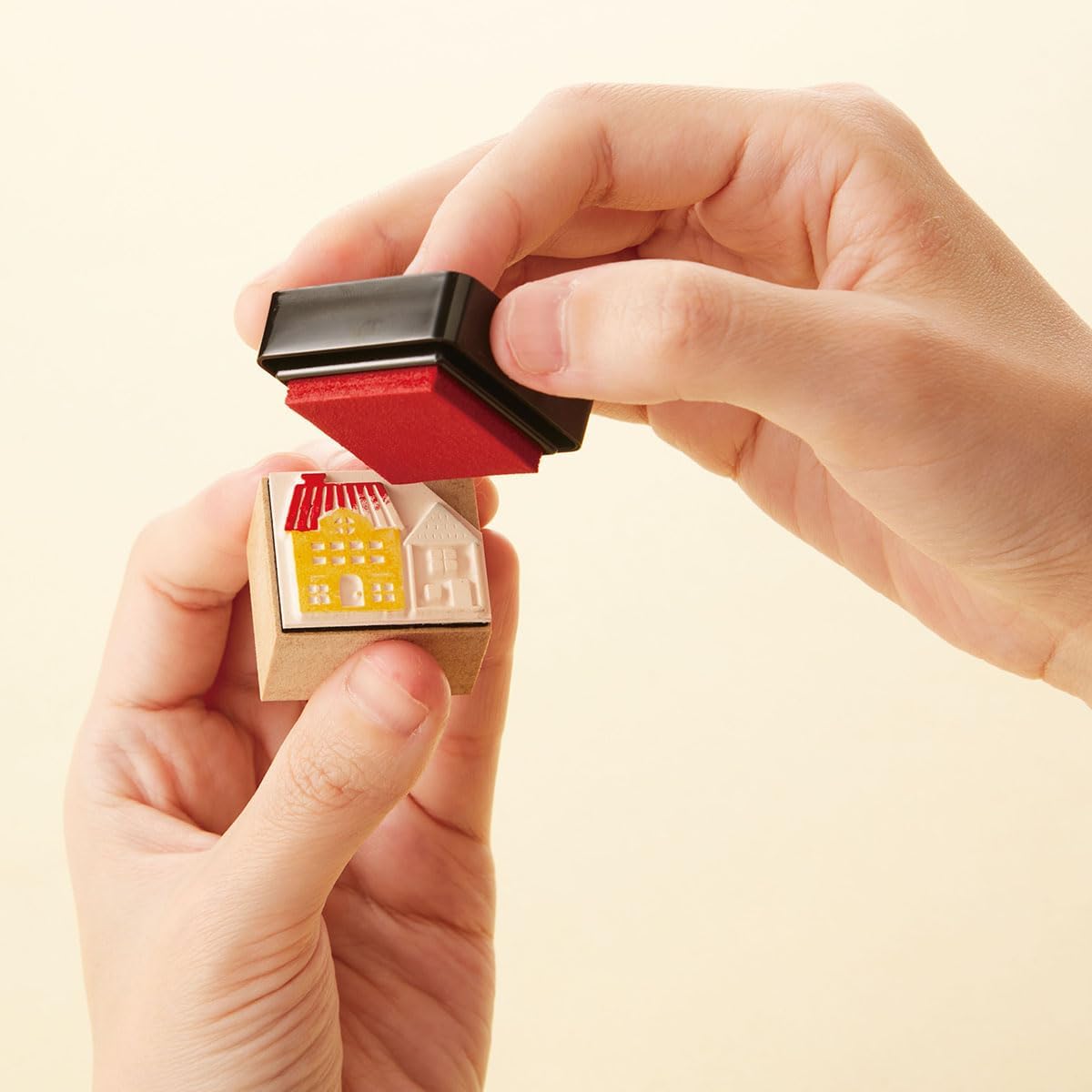 IROMOYO WARABE Stamp PAD, Small Traditional Japanese Ink Colour, Oil-Based Ink pad - Dark Blue