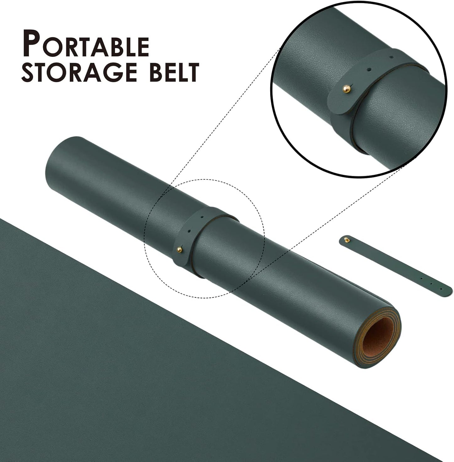 Cork Desk Mat - Dual-Sided Desk Pad for Office and Home - Desk Organization and Accessories - Ideal for Large Mouse Pad and Desk Mats on Top of Desks(Dark Green,90cmx 43cm)