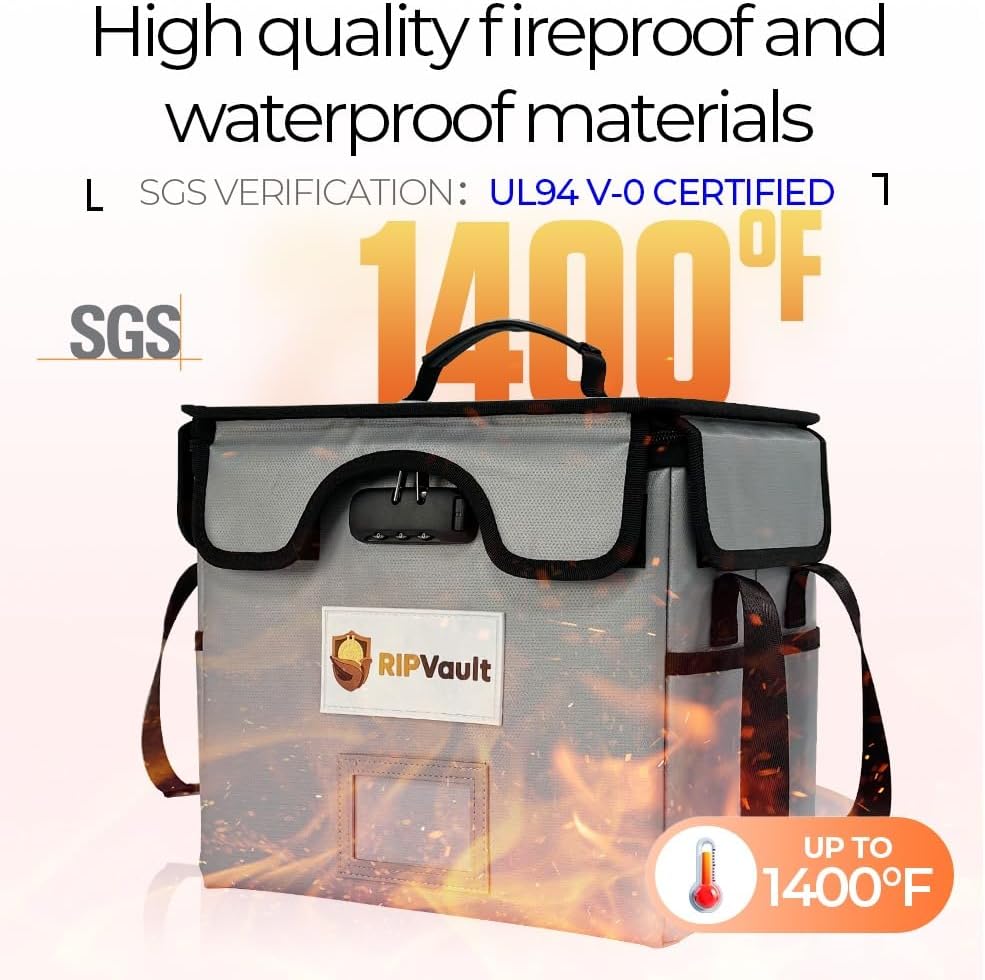 End of Life Organization System - Fireproof Storage Box for Important Documents - Estate Planning Tool with Pre-labeled File Organizer Folders | All-in-one Solution - Rated Up to 1200°F