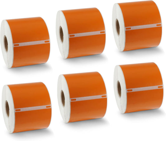 BETCKEY - Compatible DYMO 30256 (2-5/16" x 4") Replacement Shipping Labels - Compatible with Rollo, DYMO Labelwriter 450, 4XL & Zebra Desktop Printers[6 Rolls - 1800 Labels, Orage]