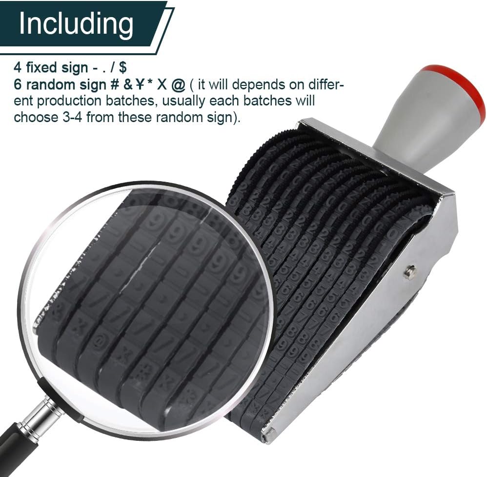 12 Digits Roller Stamp Personalized English Alphabet Number Symbol Rolling Wheel Stamp Multi-Function DIY Scrapbooking Roller Stationery