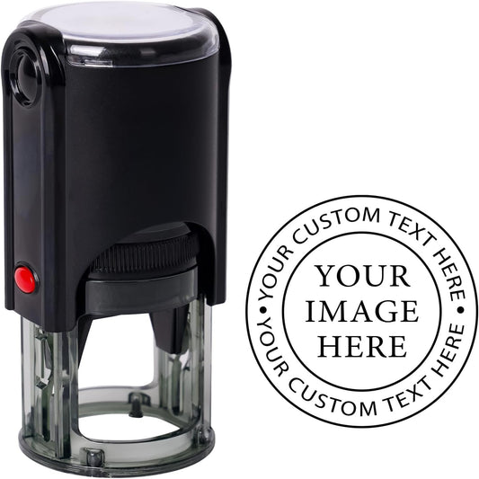Custom Logo Stamps Self Inking - Personalized Business Logo Text Stamp - Personalized Image Self-Inking Stamper for Office - 4 Sizes - 5 Ink Color Options (Logo)