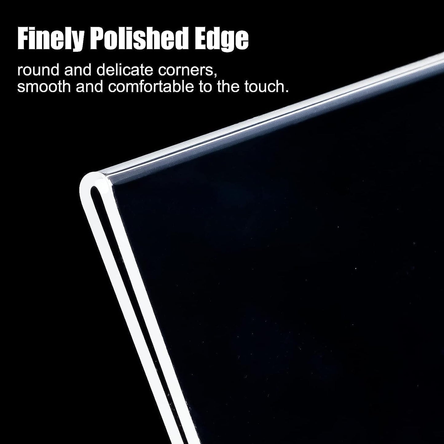 12pack 8.5x11 Acrylic, L Shape Clear Plastic, Menu Holder, Unbreakable Table Sign Holder for Restaurant, Office, School, Store and Home Use