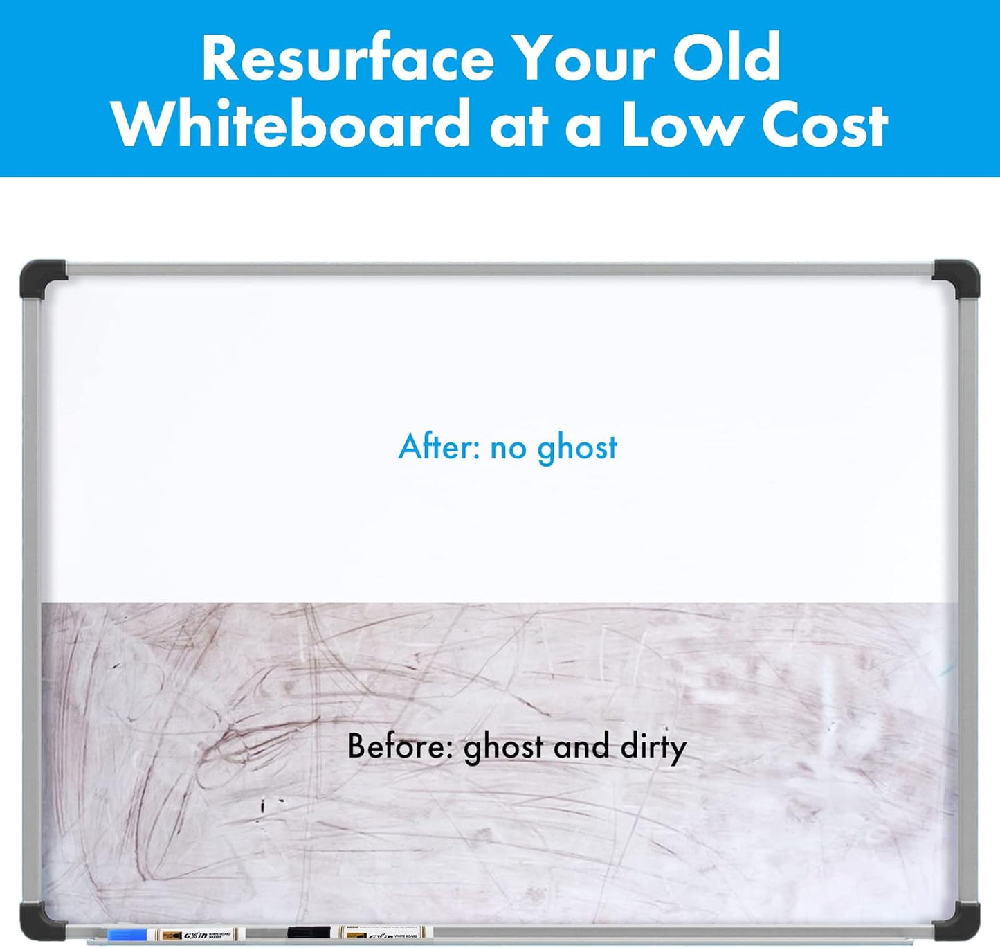 HAMIGAR Magnetic Whiteboard Contact Paper 30" x 43" Dry Erase White Board Sticker for Wall Stick on White Board Peel and Stick Wallpaper Adhesive Poster with Marker, Magnetic Eraser and Magnets