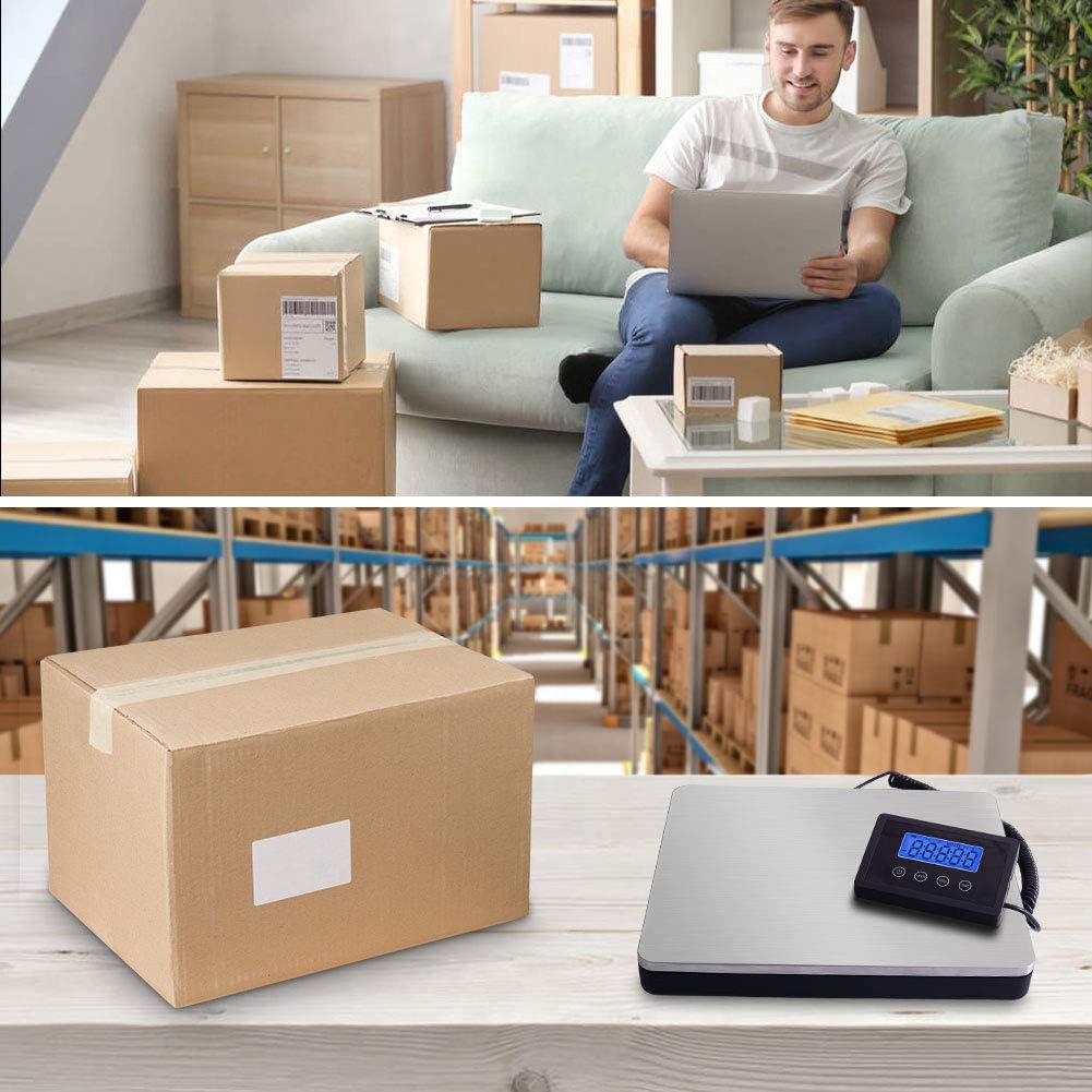 Fuzion Shipping Scale 360lb x 0.1lb, Stainless Steel Postal Scale with Timer/Hold/Tare, Digital Shipping Scale for Packages/Luggage, Battery & AC/DC Adapter