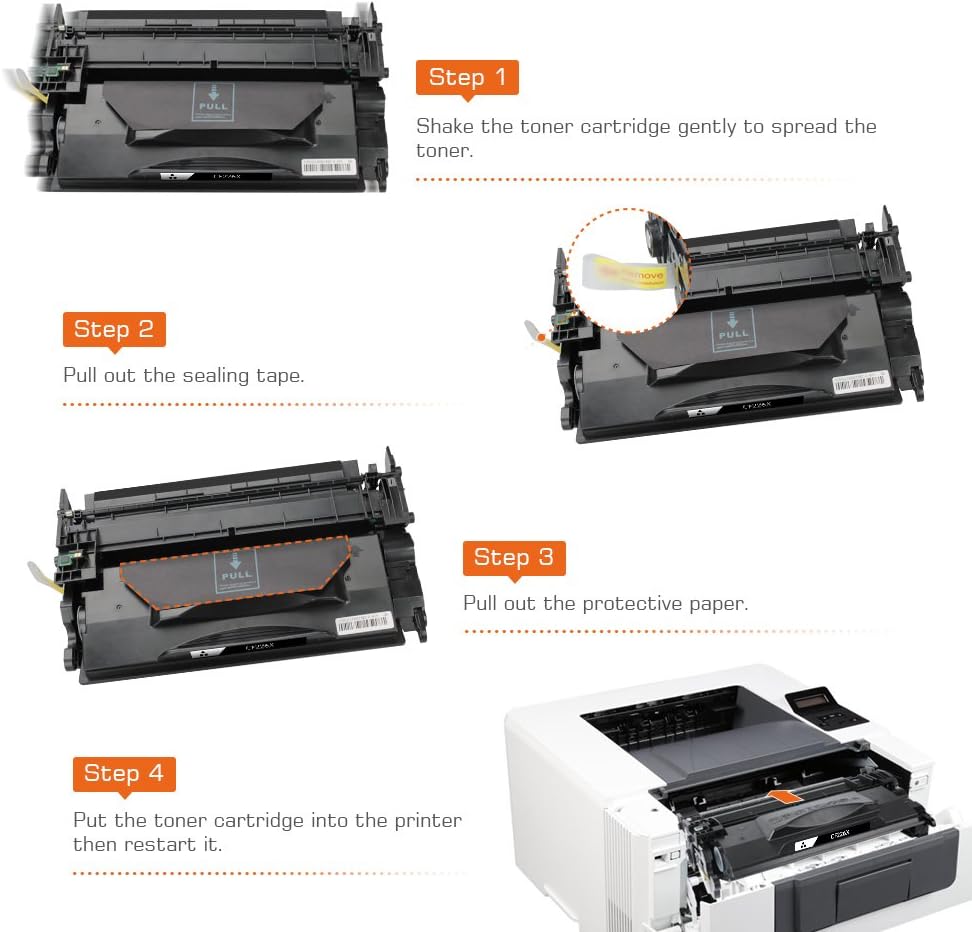 Compatible Toner Cartridge Replacement for HP CF226X 26X (1-Pack High Yield), Compatible use with HP Laserjet Pro M402dn M402n M402dw M402dne, MFP M426fdw M426fdn Printer