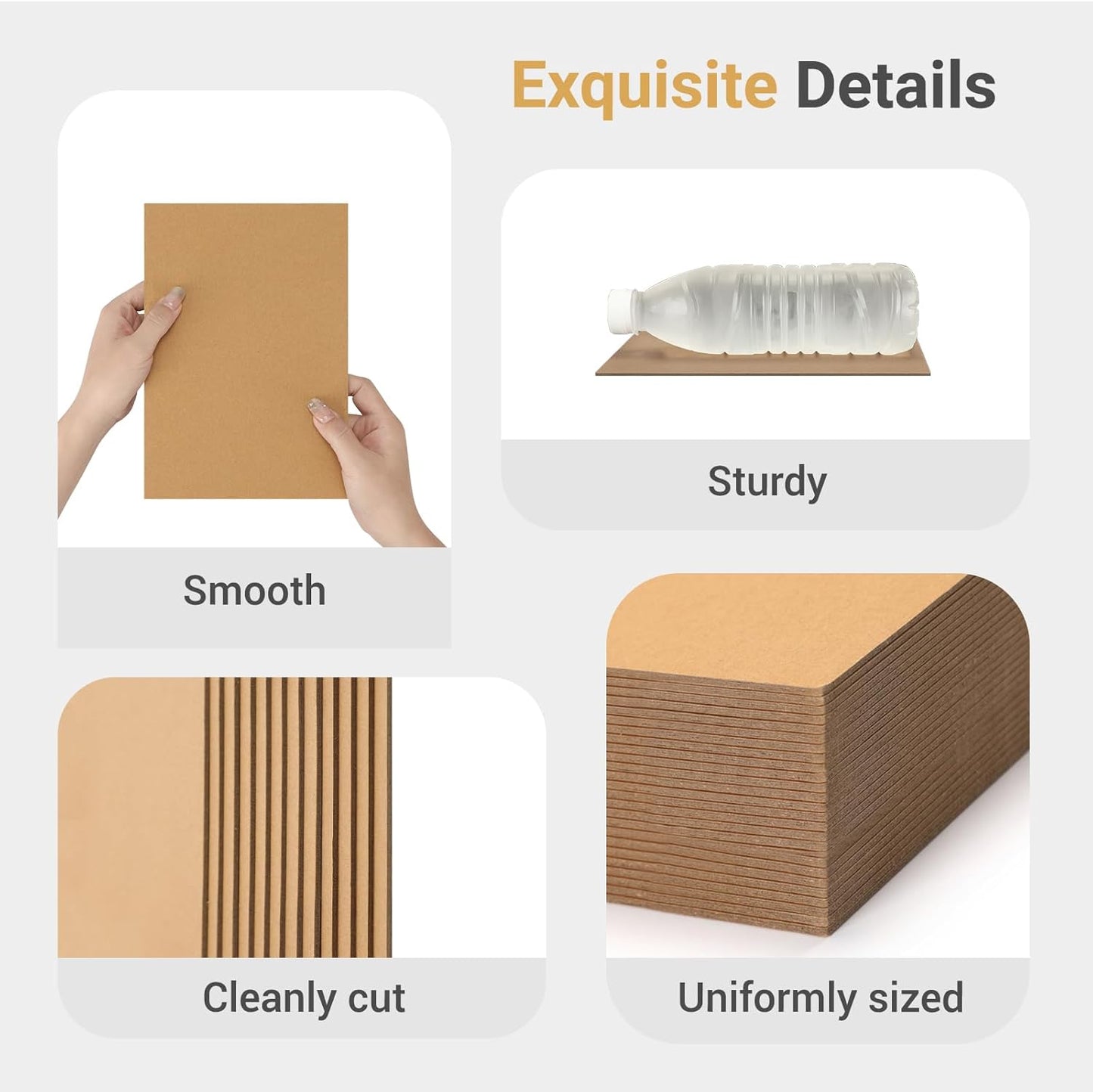 25 Pcs Book Board, Binder Board, Cover Board, Heavy Duty Chipboard for Book Binding, DIY Cardboard (Brown, A5 80PT)