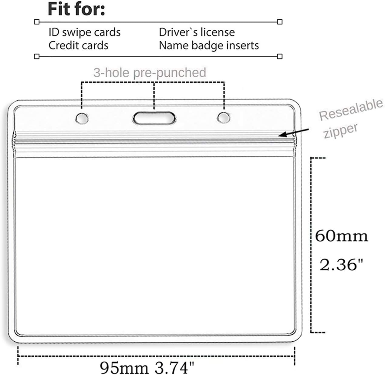 Beebel ID Badge Holder Lanyards with Waterproof Badge Card Bulk Lanyard for Name Tags Holders(Blue)