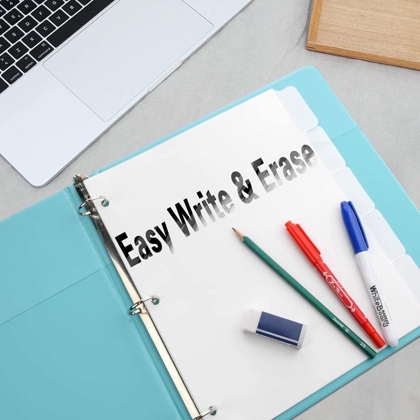 3 Ring Binder Dividers with 5 Tabs, Write & Erase Plastic Binder Dividers Durable 3 Hole Punch Dividers Letter-Size 1/5 Cut Big Tabs Dividers, 5 Set, 25 Dividers Total