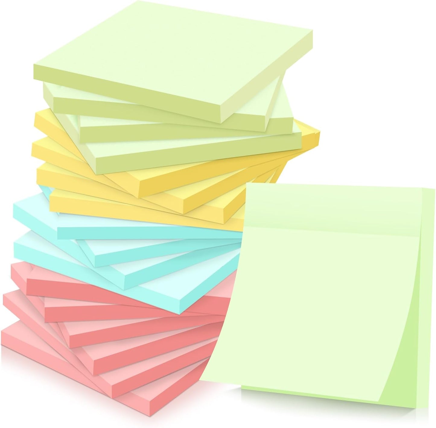 Fainne 200 Pack Sticky Notes Bulk Back to School Supplies Self Stick Note Pads Paper Memo for Office First Day of School Student Teacher Essentials (3 x 3 Inch,Simple Color)